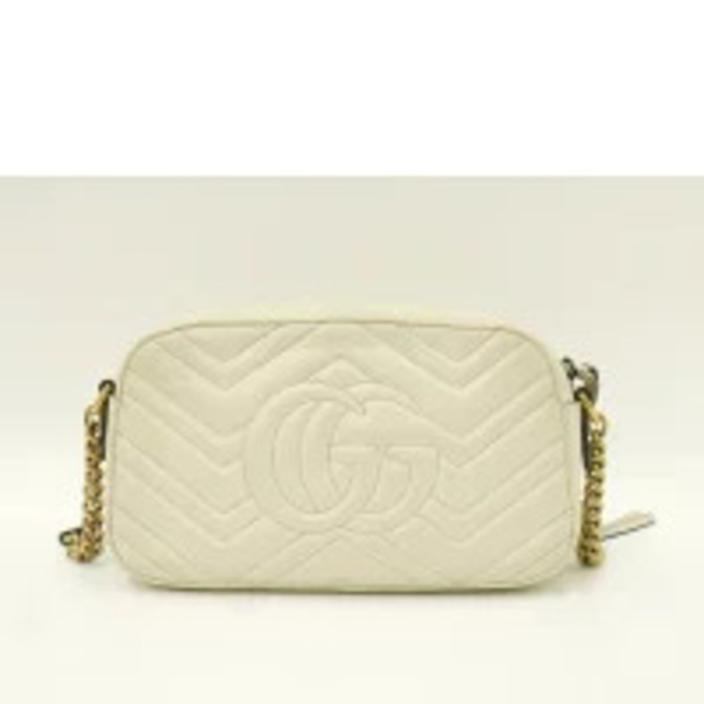Gucci Studded GG White Marmont B Shoulder Bag Animal